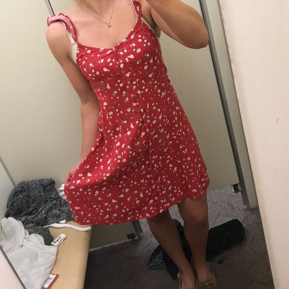 Floral target dress red